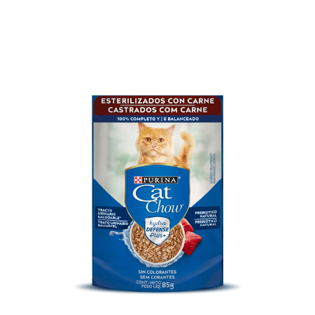 Imagen de sobre de Cat Chow Esterilizados Carne, Frente
